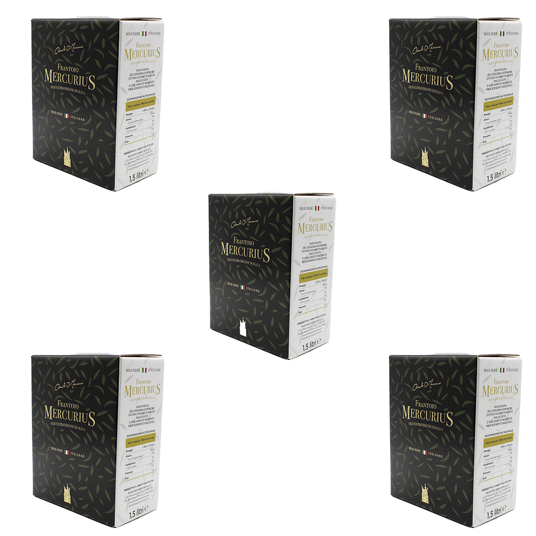 5 bag in box 1,5l olio extravergine di oliva evo